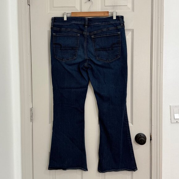 American Eagle Artist Flare Jeans Womens 18 Short Blue Stretch Boho Classic - Picture 4 of 15